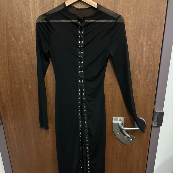 SHEIN Long Mesh Lace-Up Dress - Small - Picture 1 of 2